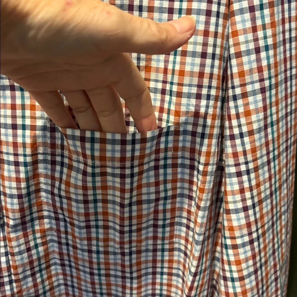 Johnston & Murphy Men’s XL Multi-Color Gingham/Plaid Long Sleeve 100% Cotton - Picture 3 of 10